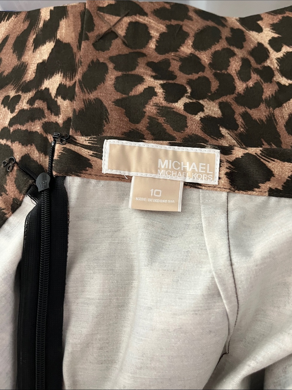 Michael Kors Brown and Black Leopard Print Skirt